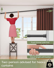 Load image into Gallery viewer, Innovative Spring Loaded Adjustable Tension Curtain Rod for Windows &amp; Showers