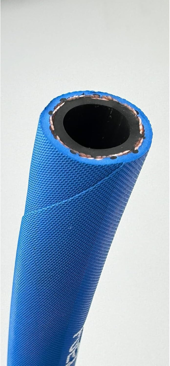 15FT High Pressure Fuel Hose 5AN 5/16" with 6 Clamps - Durable Rubber Blue