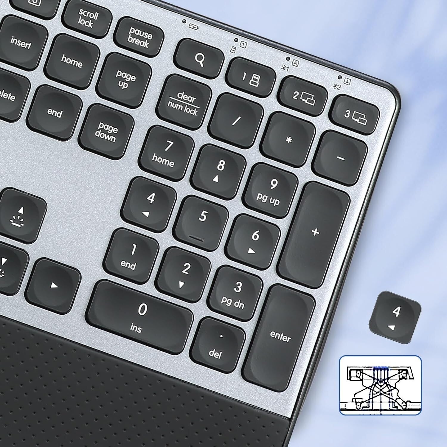 Multi-Device Rechargeable Keyboard with 3-Level Backlit for Office & Home Use