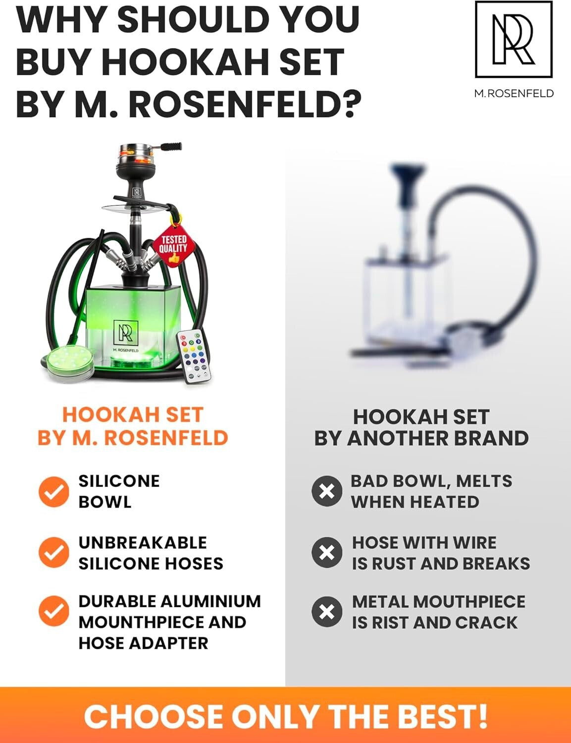 Big 4 Hose Hookah Set with Remote LED and Cleaning Accessories - Durable Design