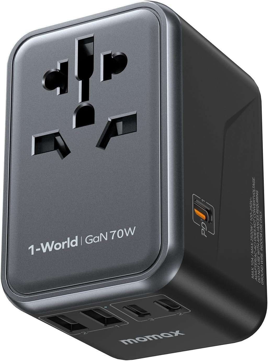 All-in-One 5-Port Universal Travel Adapter for Worldwide Compatibility & Safety