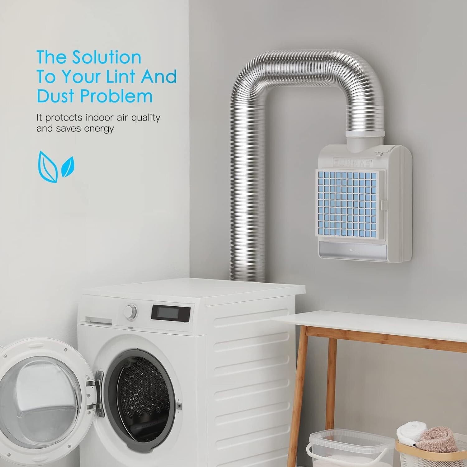 Efficient Indoor Dryer Vent with Water Drawer & Safety Flap for Clean Air