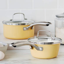 Load image into Gallery viewer, Versatile Yellow Ceramic Nonstick Saucepan Set (1QT &amp; 2QT) - For Healthy Cooking