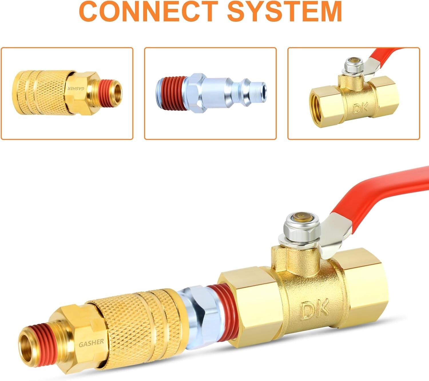 Durable 12PCS 1/4-Inch Brass Couplers with Quick Connect for Easy Tool Switching