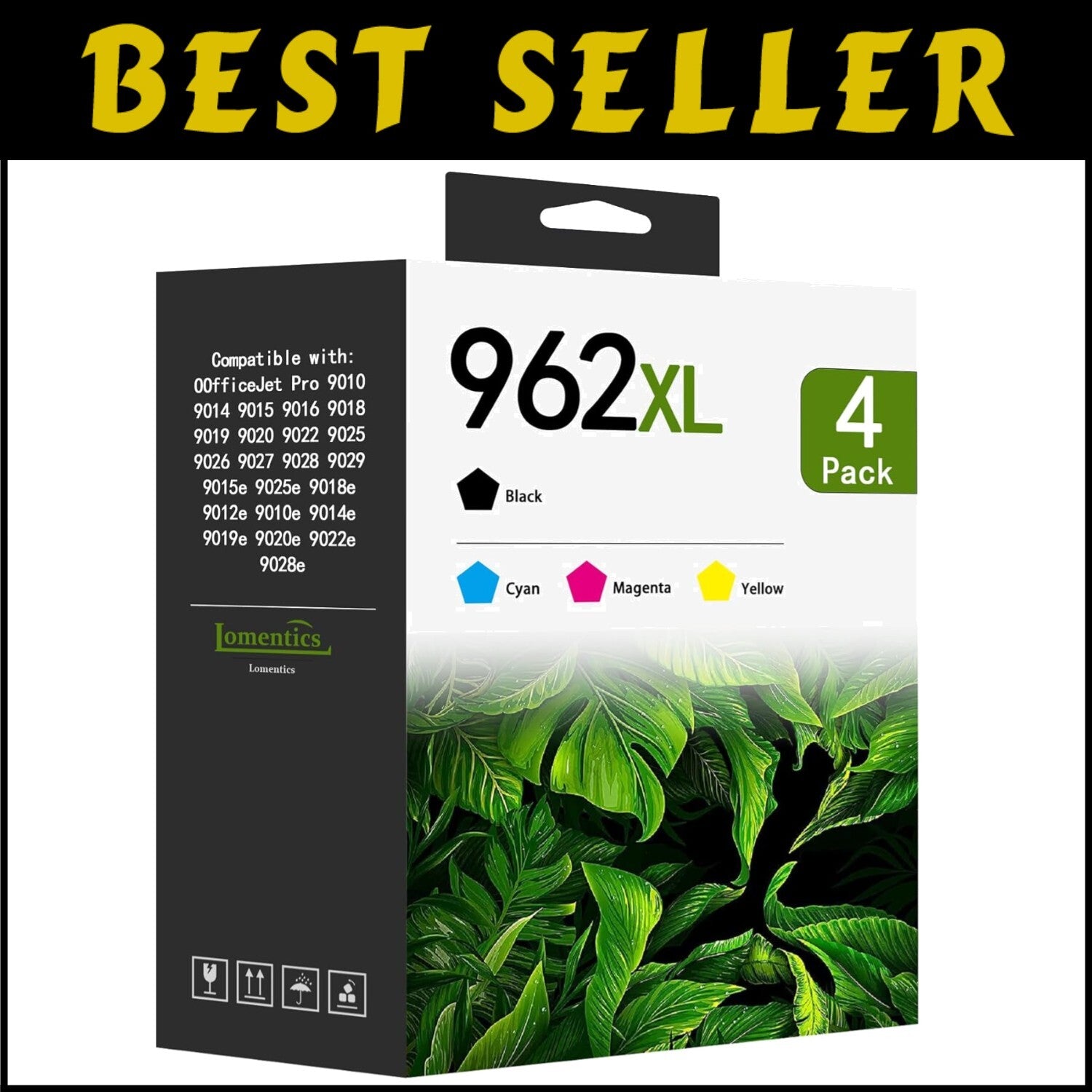 High-Yield 4-Pack 962XL Ink Cartridges for OfficeJet Pro - Clear Quality Prints