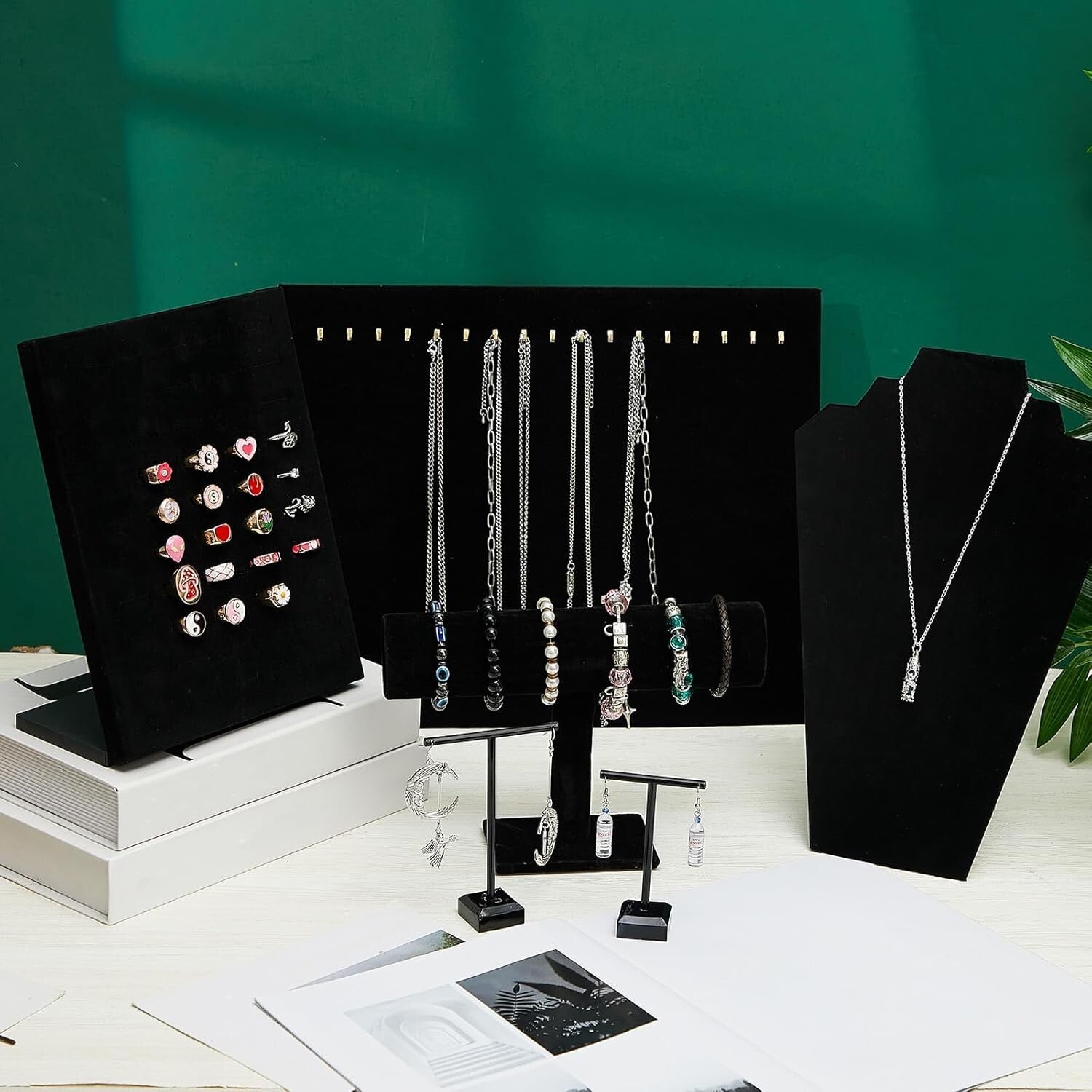 Elegant 22-Piece Velvet Jewelry Display Set - Perfect for Selling and Showcasing