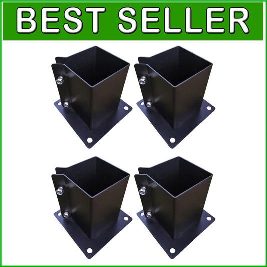 Durable Metal Deck Post Base for 5.5x5.5 Wooden Columns - Black Powder-Coated