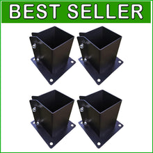 Load image into Gallery viewer, Durable Metal Deck Post Base for 5.5x5.5 Wooden Columns - Black Powder-Coated