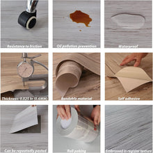 Load image into Gallery viewer, Thick Vinyl Wood Floor Tiles - Easy Sticky-Free Installation, 36 Pack, 54 Sq.Ft