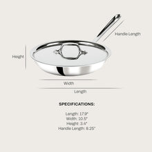 Load image into Gallery viewer, Elegant D3 Stainless Steel Skillet with Lid - 10 Inch, Fast Heat Distribution