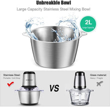 Load image into Gallery viewer, Stainless Steel 2L Meat Blender - 350W Electric Grinder with Easy Clean Features