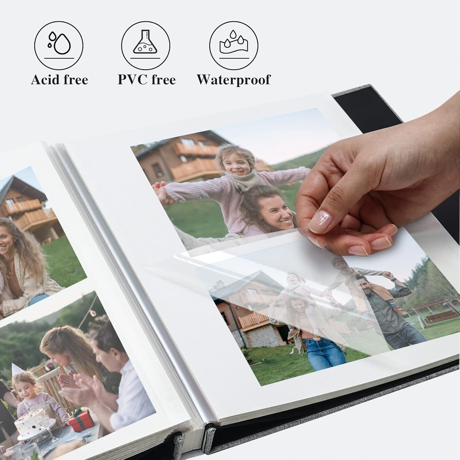 Durable Self-Adhesive Linen Photo Album - 60 Pages for Photographs and Keepsakes