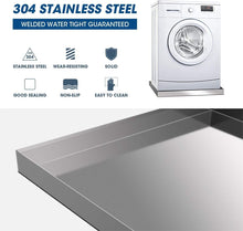 Load image into Gallery viewer, Heavy Duty 304 Stainless Steel Washing Machine Drain Pan - Anti-Slip Design