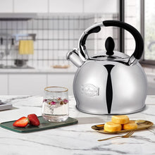 Load image into Gallery viewer, Elegant 2.64 Qt Whistling Stove Top Kettle with Anti-Scald Mitt for Safe Pouring