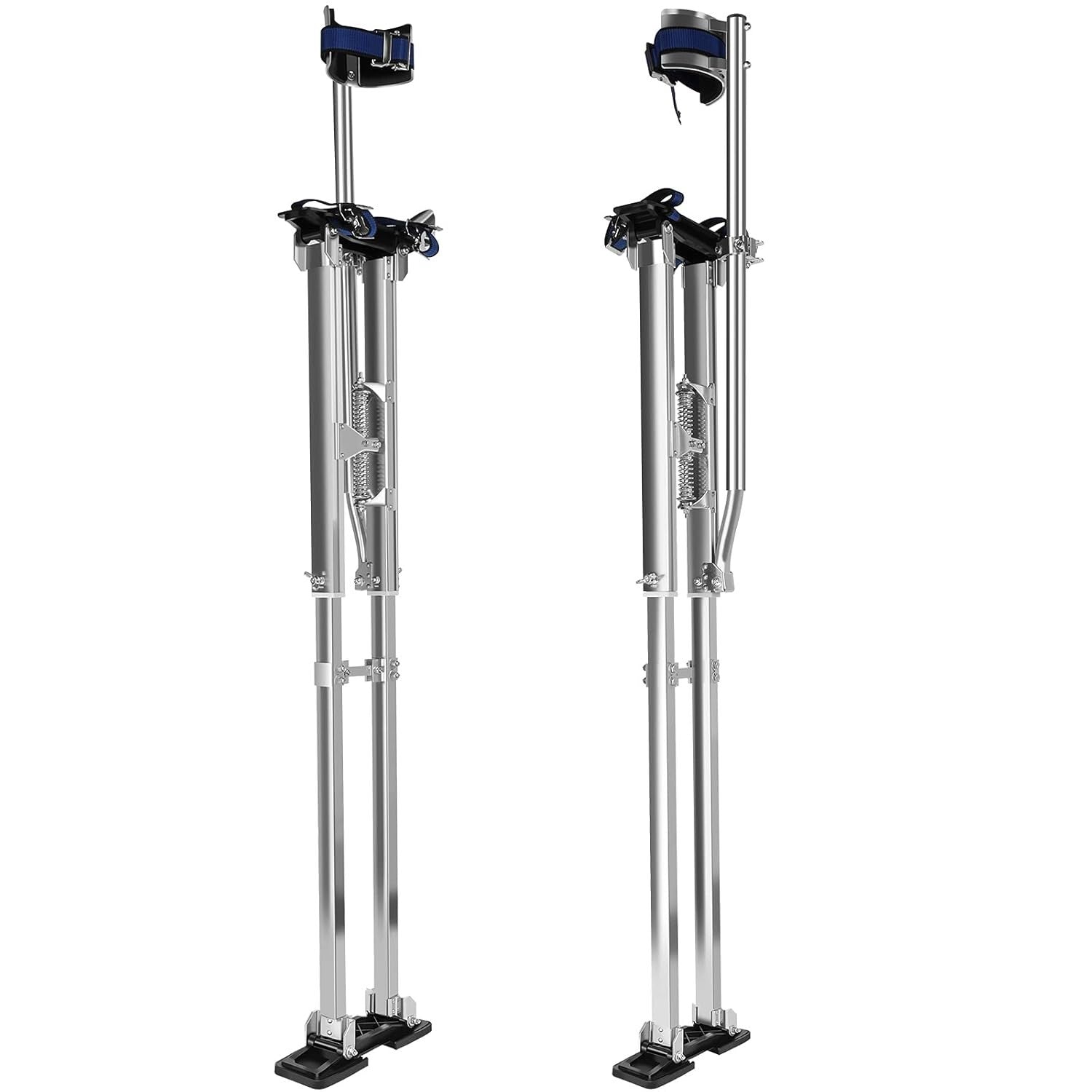 48-64" Adjustable Aluminum Drywall Stilts with Knee Pads - For Safe Painting