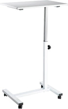 Load image into Gallery viewer, Height Adjustable Mobile Laptop Desk Cart - Ergonomic White Overbed Solution