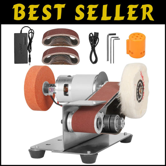 3-in-1 Mini Belt Sander & Knife Sharpener with 7 Speed Settings for Crafting