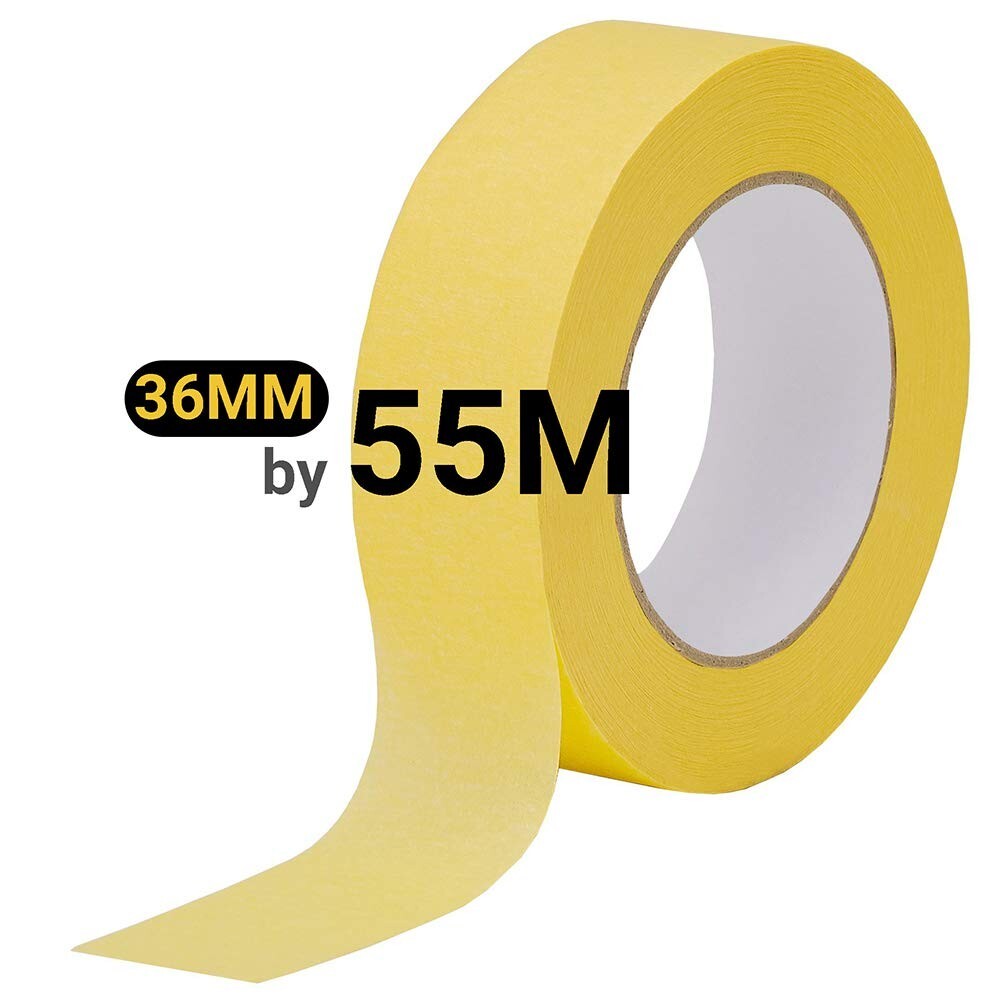 Flexible Yellow Masking Tape for Automotive Use - 10-Pack, Easy Tear Design