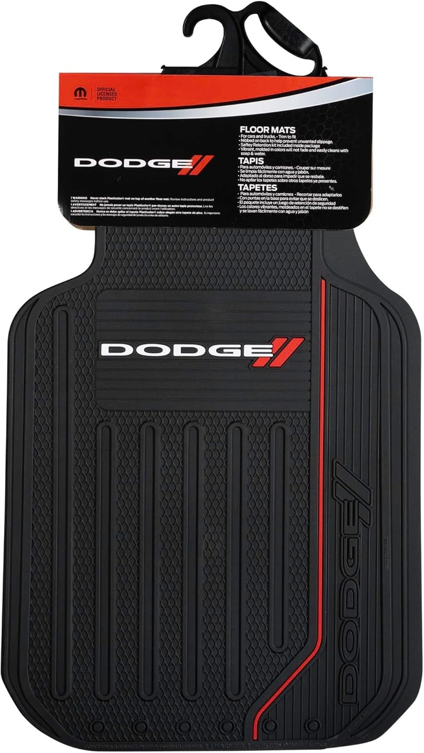 Dodge Elite Series Universal Floor Mat Set - Stylish Black PVC Protection