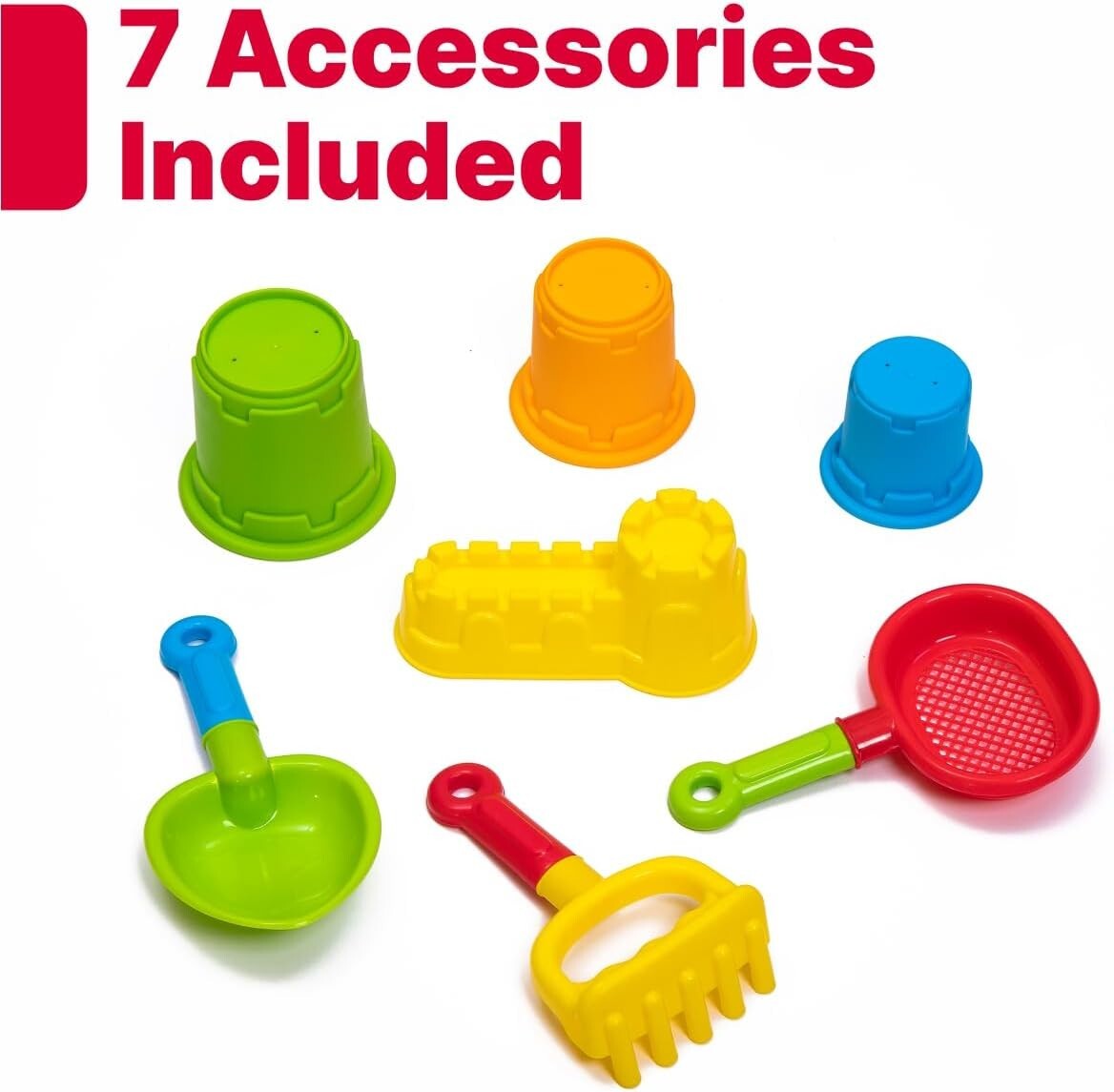 Outdoor Kids Sandbox with Built-In Seats & STEM Accessories for Creative Fun