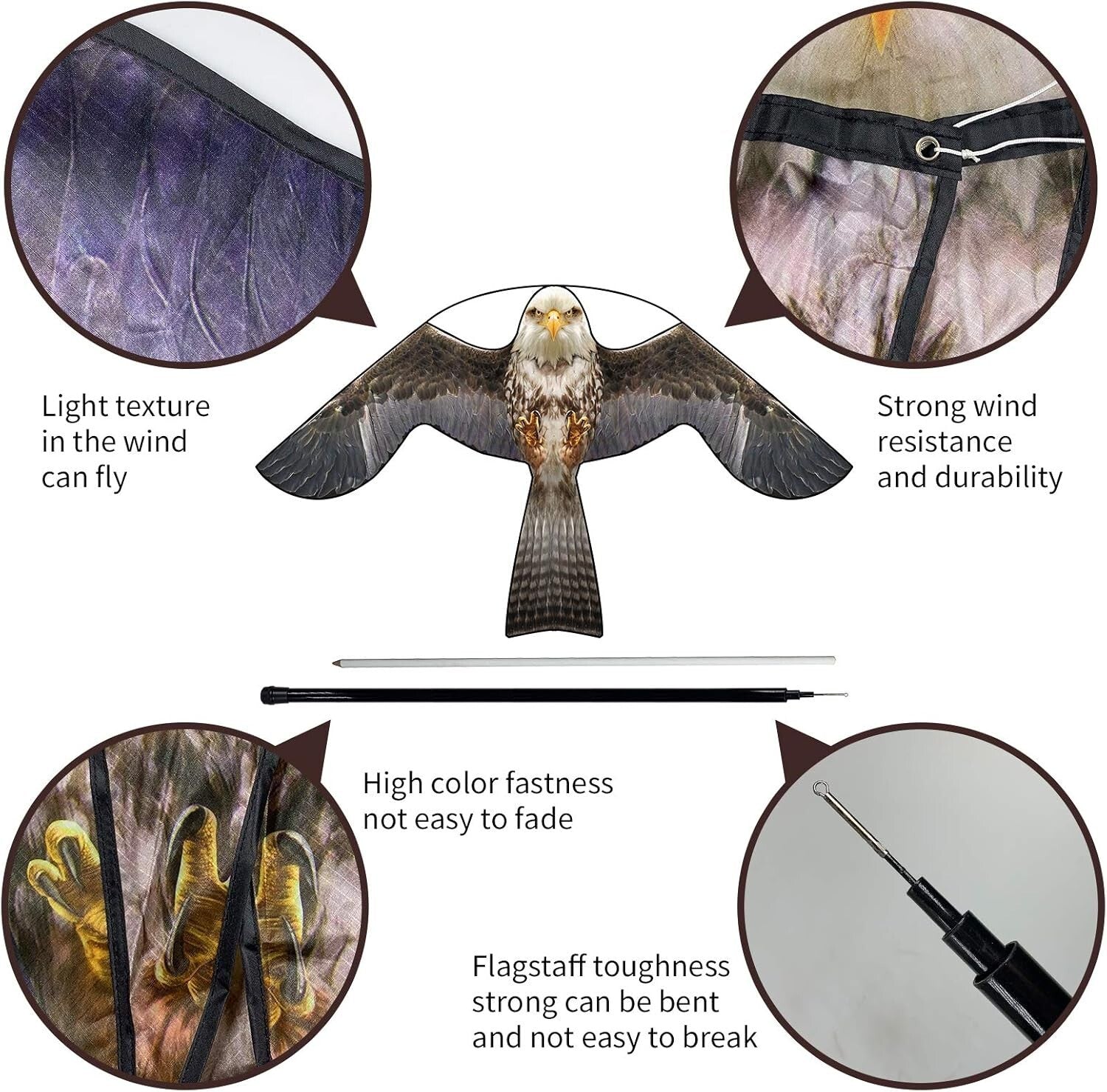 Reflective Bird Scarer Kite with Adjustable 4m Pole – Effective Farm Protection