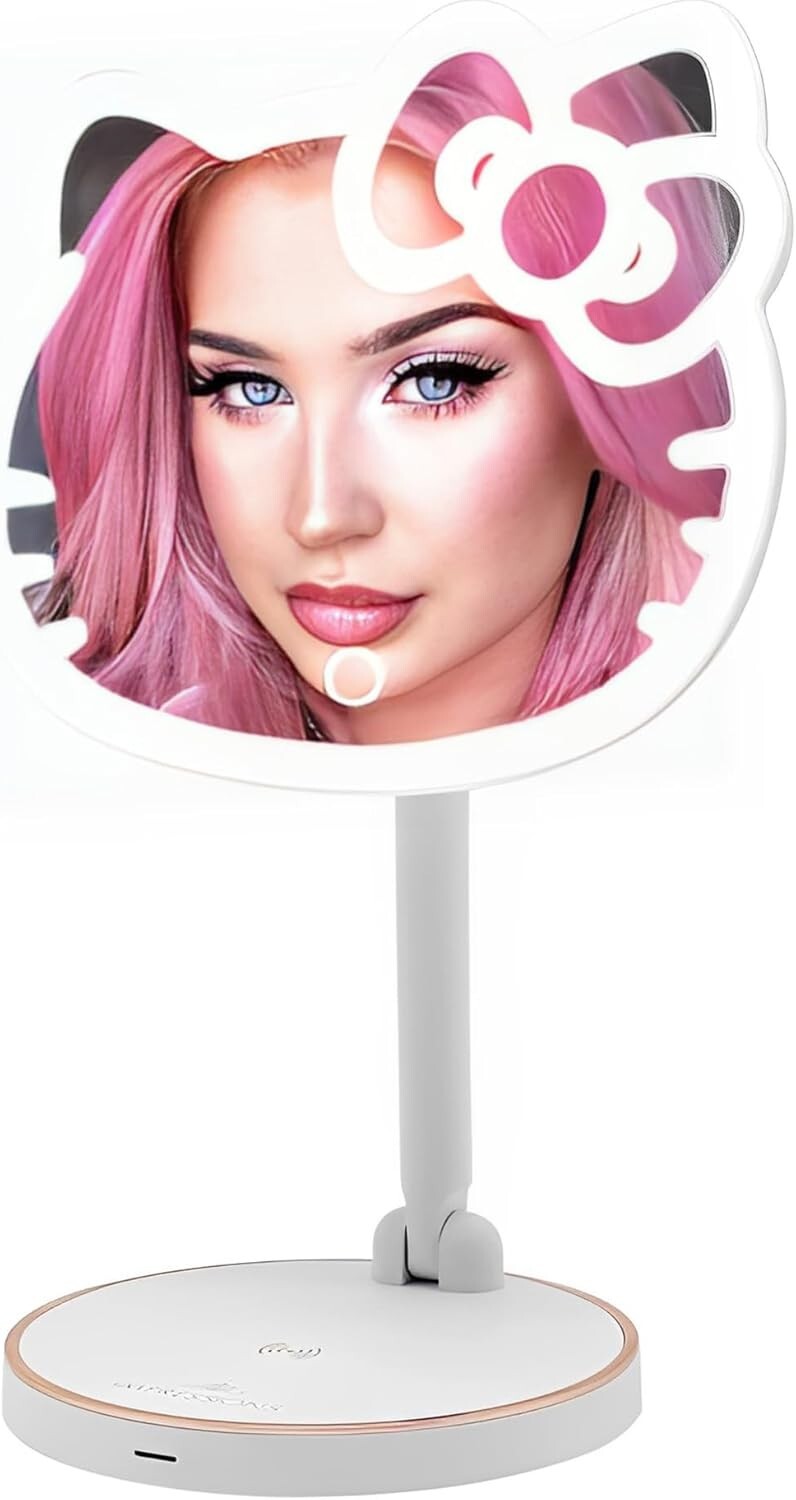 Adorable Hello Kitty Touch Sensor Makeup Mirror with Adjustable LED Brightness