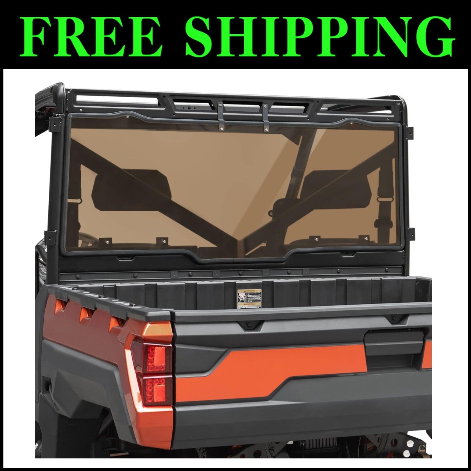 Durable Hard-Coated PC Rear Windshield for Polaris Ranger Models 2017-2025