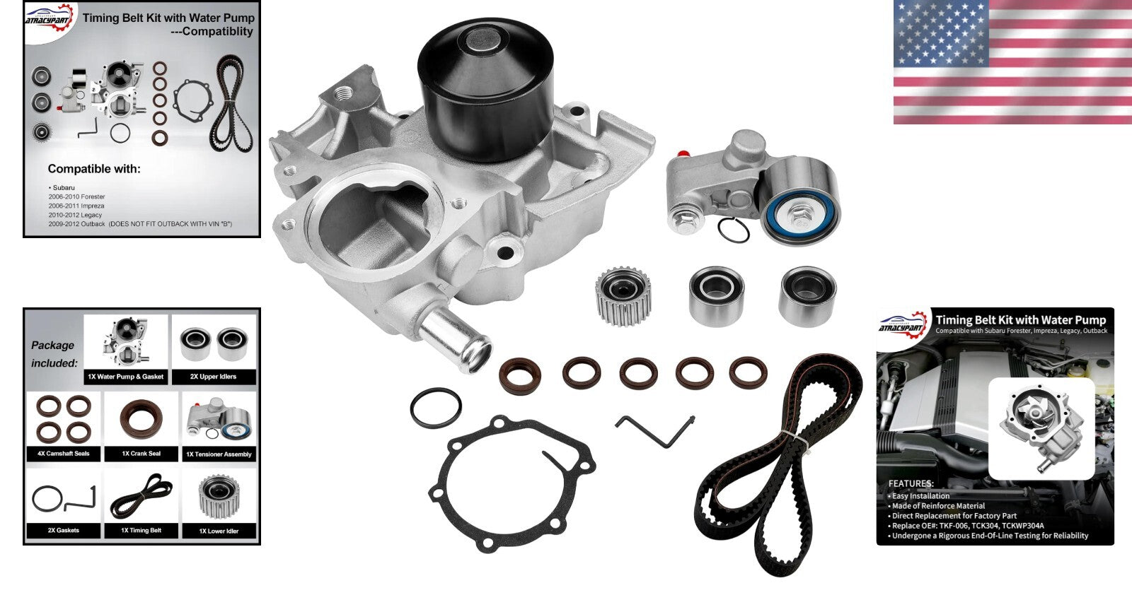 2006-2012 Subaru Timing Belt Kit with Water Pump - Reliable Engine Performance