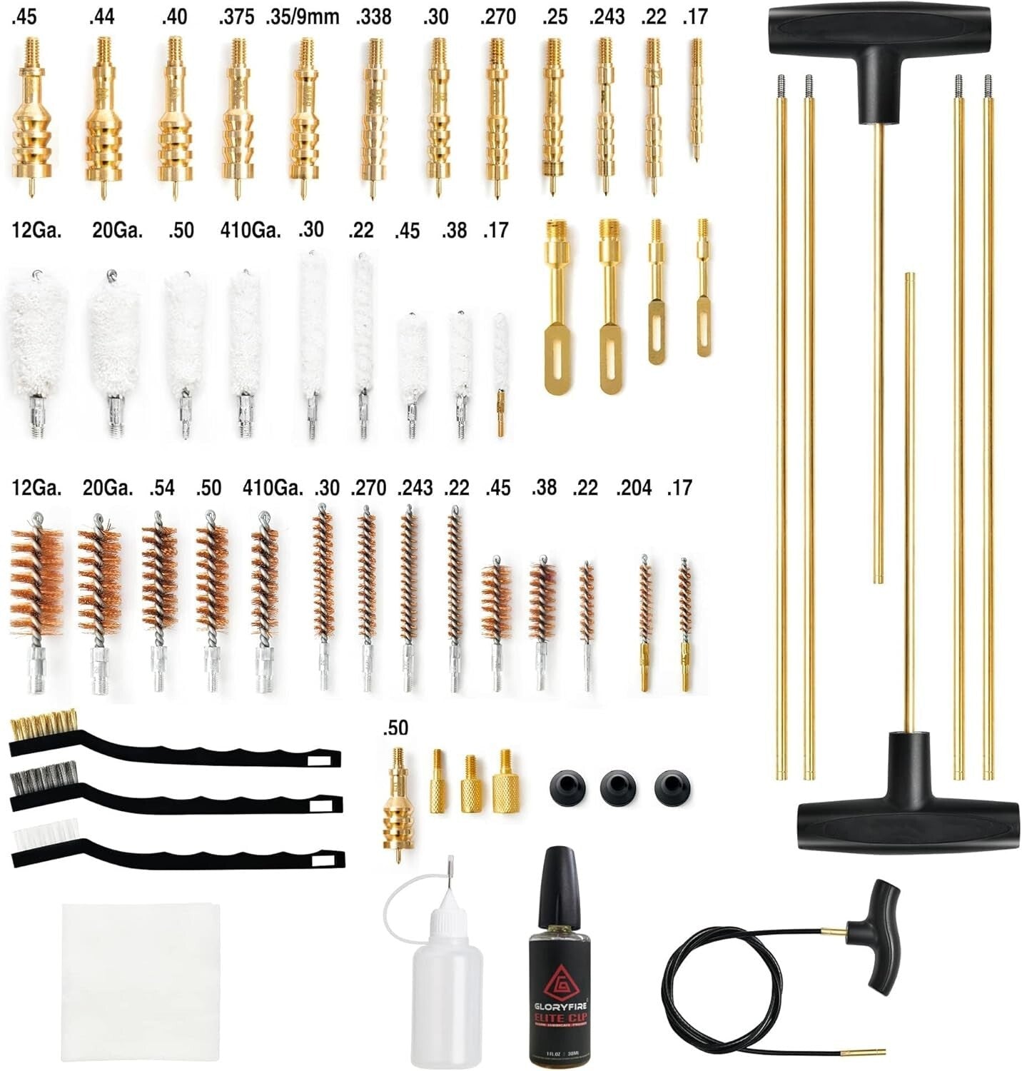 Portable Gun Maintenance Kit with Durable Brass Rods & Comprehensive Accessories