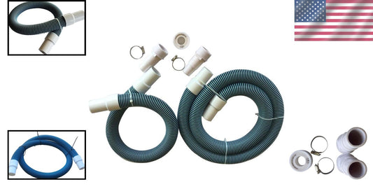 Leak-Resistant Pool Filter Hose Kit - 3ft & 6ft with PTFE Tape, Adapters, Clamps