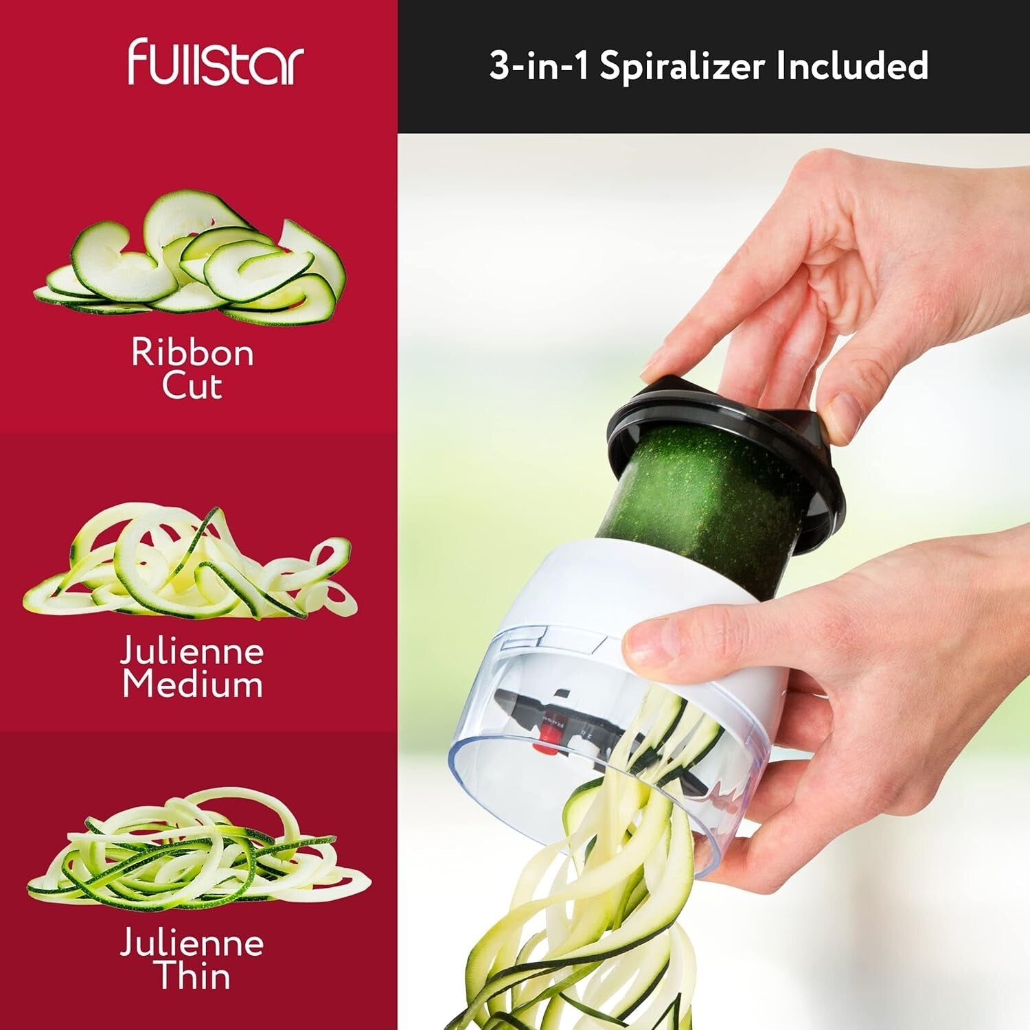 All-in-1 Vegetable Chopper & Mandoline Slicer Set with Bonus Spiralizer - 6 in 1