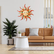 Load image into Gallery viewer, 23.6-Inch Large Metal Sun Wall Art - Indoor &amp; Outdoor Decor for Vibrant Spaces