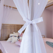 Load image into Gallery viewer, Transform Your Bedroom with Shabby Chic Sheer Canopy Curtains for All Bed Sizes