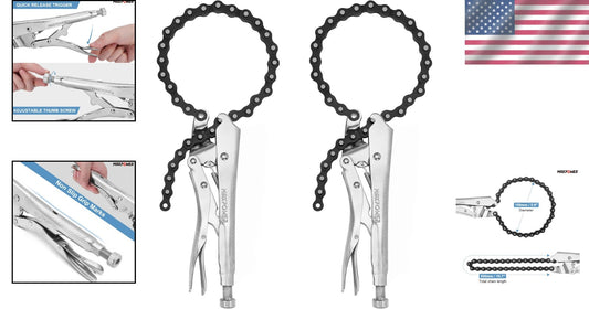 Adjustable 9-Inch Chain Clamp with 19.7-Inch Chain - Comfortable Grip Included
