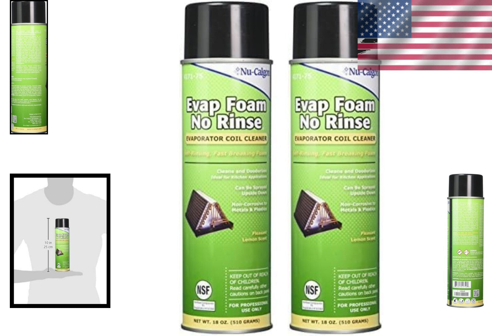 Fast-Breaking Foam Coil Cleaner - 36 oz NSF Registered Lemon Scent Pack of 2