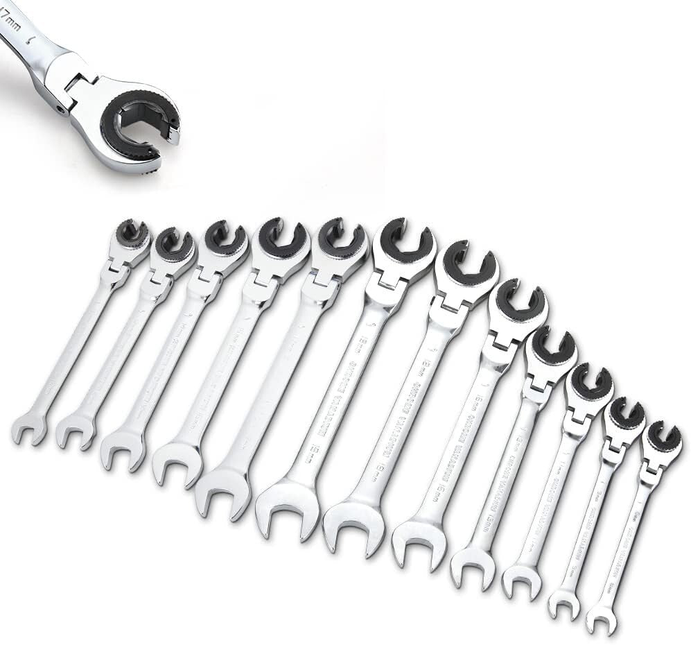 Professional 12PCS Flex-head Ratchet Wrench Set - Effortless Access & Torque