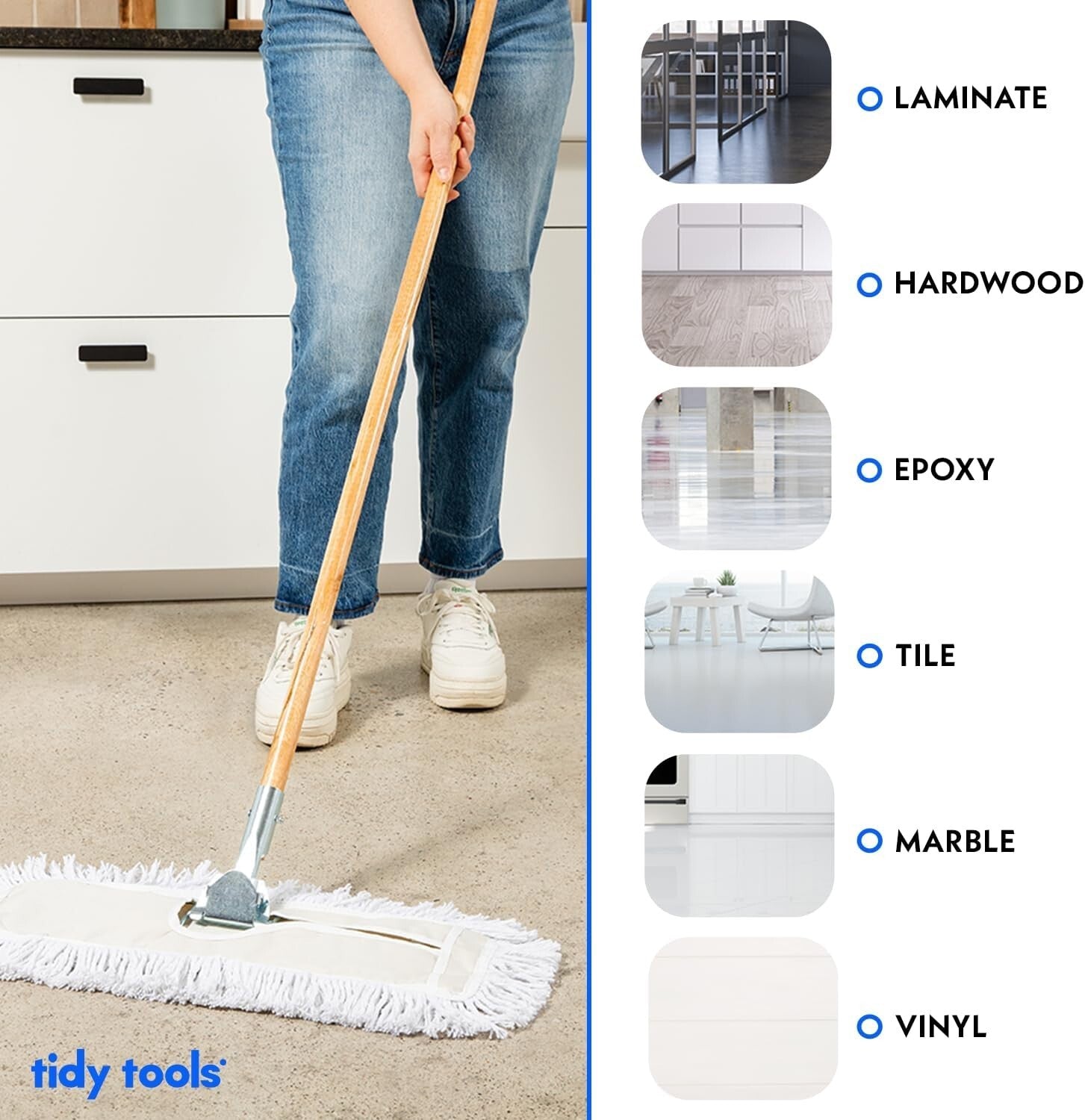 Heavy-Duty Industrial Mop with Extendable Metal Handle for Versatile Cleaning