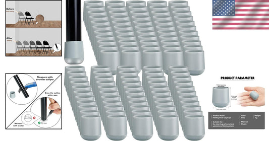 300 Pcs Heavy Duty Grey Folding Chair Leg Caps - Protect Floors Effortlessly