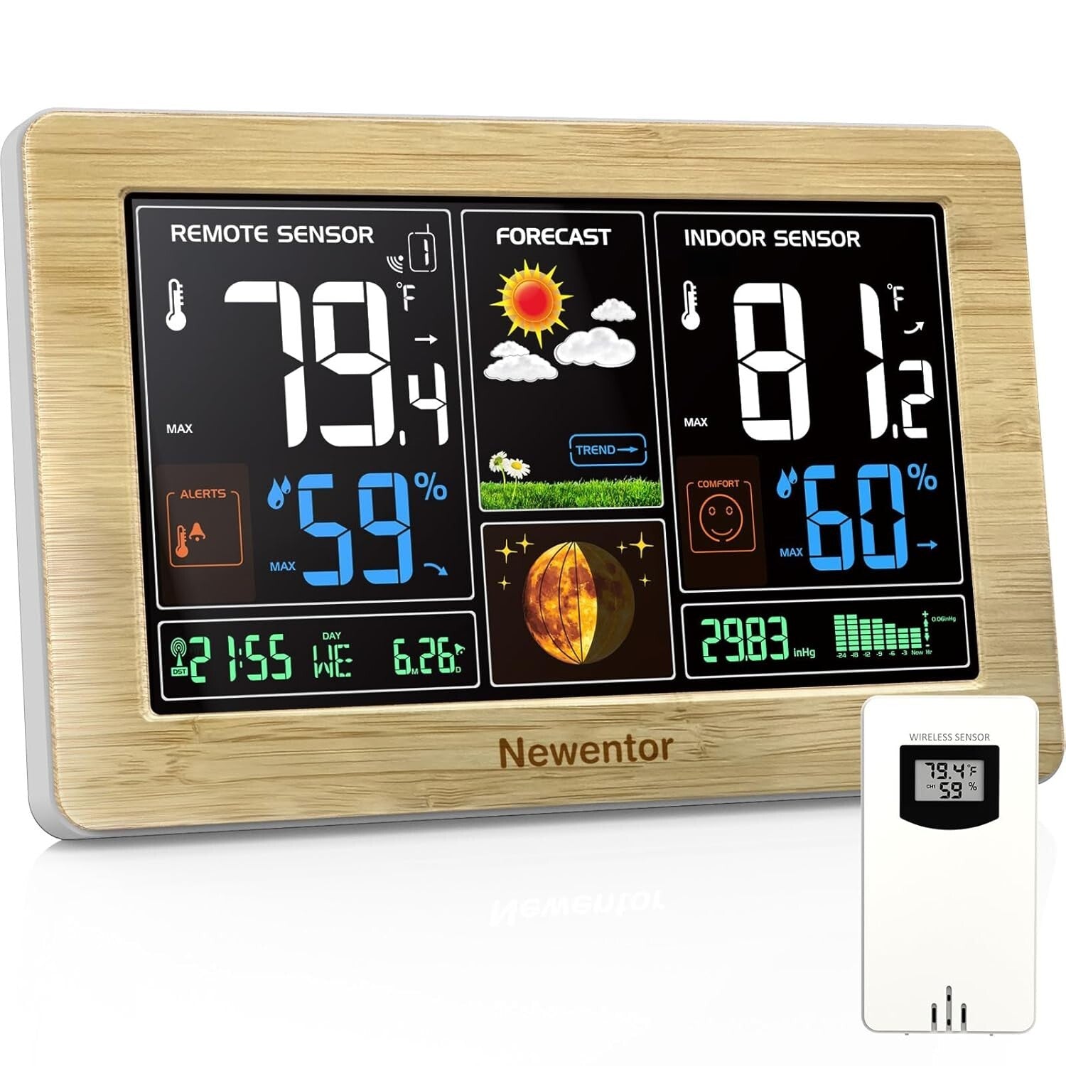 Sophisticated Weather Station: Wireless Thermometer with Atomic Clock & Forecast