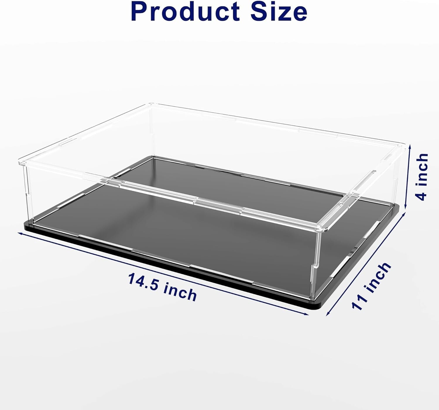 Clear Acrylic Display Box (14.5" x 11" x 4") for Coins, Cards, and Collectibles