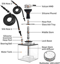 Load image into Gallery viewer, Stylish 2-Hose Hookah Set with Heat Management &amp; Multicolor LED - Easy to Clean