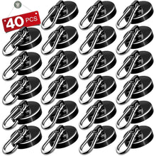 Load image into Gallery viewer, Industrial-Grade 110LB Magnetic Hooks with Carabiner - Wall Mount Organizer