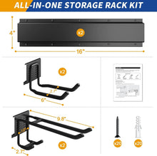 Load image into Gallery viewer, Powder Coated Wall-Mount Tool Organizer - 300lbs Capacity for Garden &amp; Garage