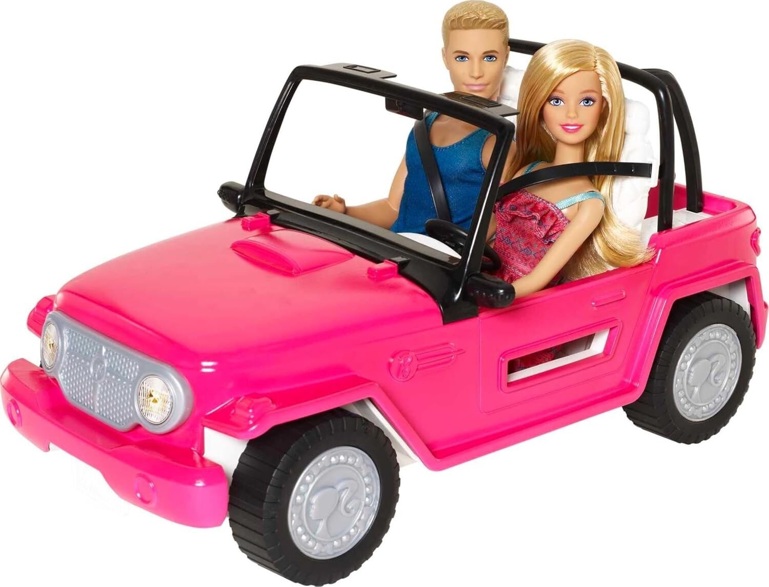 Pink 2-Seater Beach Cruiser Toy with Barbie & Ken Dolls - Imagination Awaits
