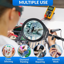 Load image into Gallery viewer, Versatile 2-in-1 10X Magnifying Lamp - Ideal for Sewing, Crafting, and Reading