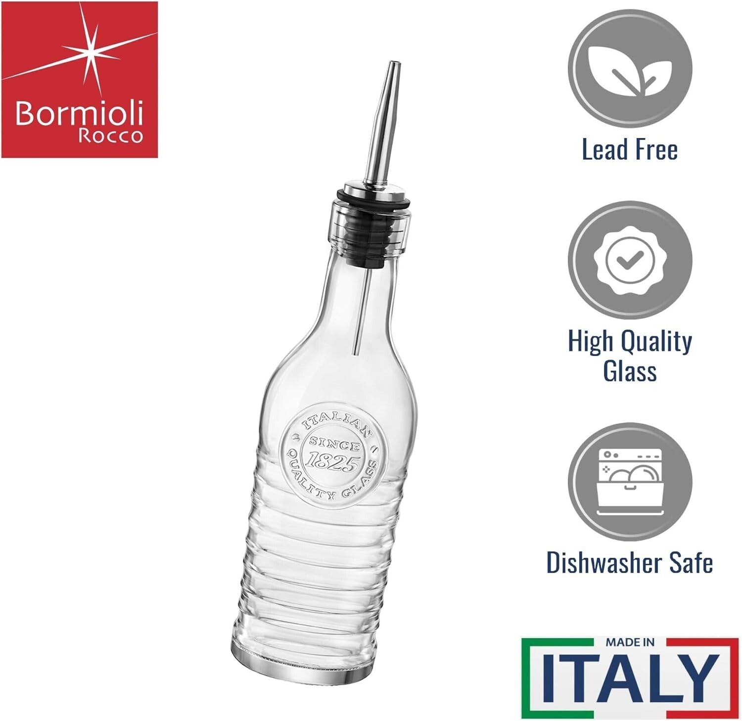 Elegant 270 ml Glass Bottles for Olive Oil & Vinegar with Stainless Steel Spouts