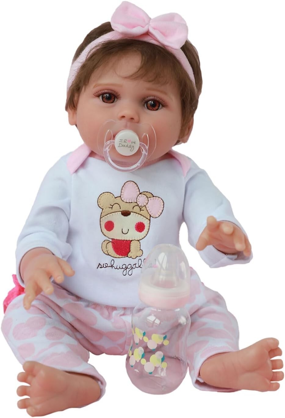 Cute 18-Inch Reborn Baby Girl Lucy - Real Life Silicone Doll in Luxury Gift Box