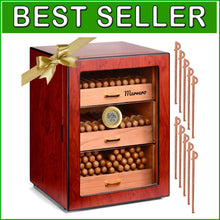 Load image into Gallery viewer, Stylish Cedar Wood Humidor for 250 Cigars - Digital Hygrometer &amp; Movable Drawers