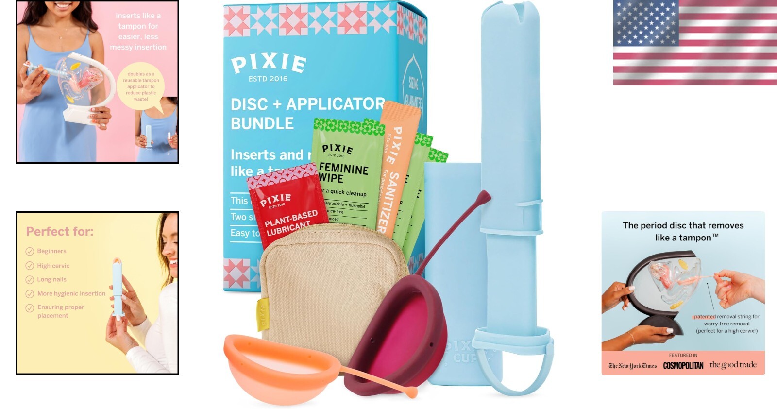 Effortless Insertion Applicator with 2 Soft Silicone Menstrual Discs – No Toxins