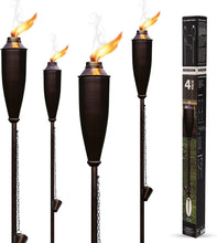 Load image into Gallery viewer, Pack of 4 Decorative Citronella Torches for Enchanting Outdoor Ambience